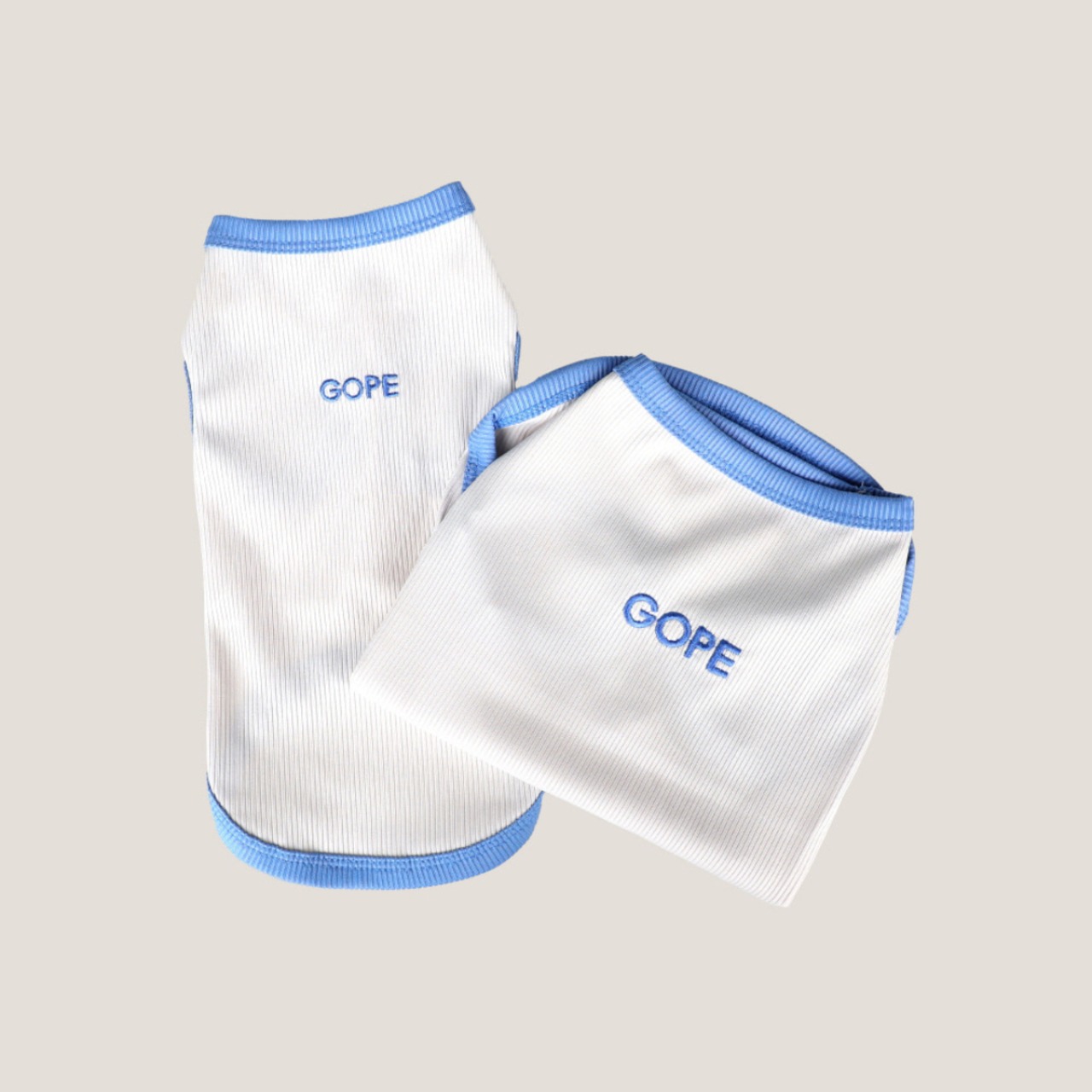 【予約】[ GOPE ] Coolever Dog Sleeveless｜Sky Blue × Ivory - 4