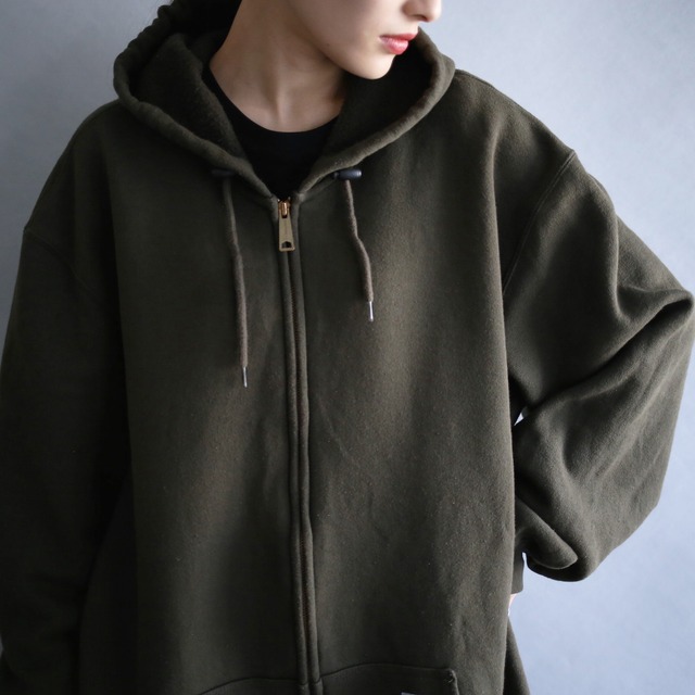 "Carhartt" full-zip over size khaki sweat parka