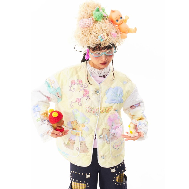 [Sillysis] cute illustrated double-sided quilted cotton jacket