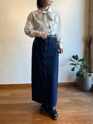 MEYAME / STRIPED BOW-TIE BLOUSE