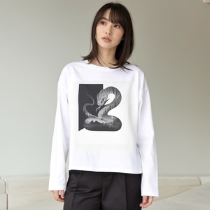 ロングスリーブプリントティーシャツ（ヘビ）　R0615