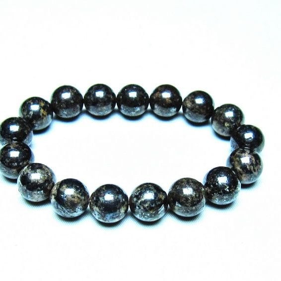 サハラNWA869隕石（コンドライト） ブレスレット 12mm 一点物 メール便可 [M便 1/10] 199-738