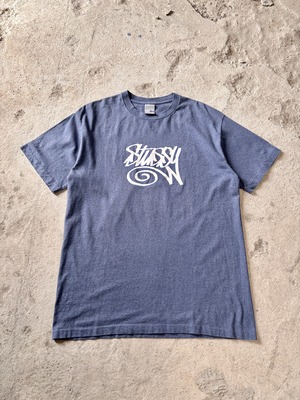 00s OLD STUSSY × Eric Haze/Graphic Logo print Tee/USA製/銀タグ/L/グラフィックプリントTシャツ/ネイビ－/エリックヘイズコラボ/ステューシー/オ－ルドステューシー