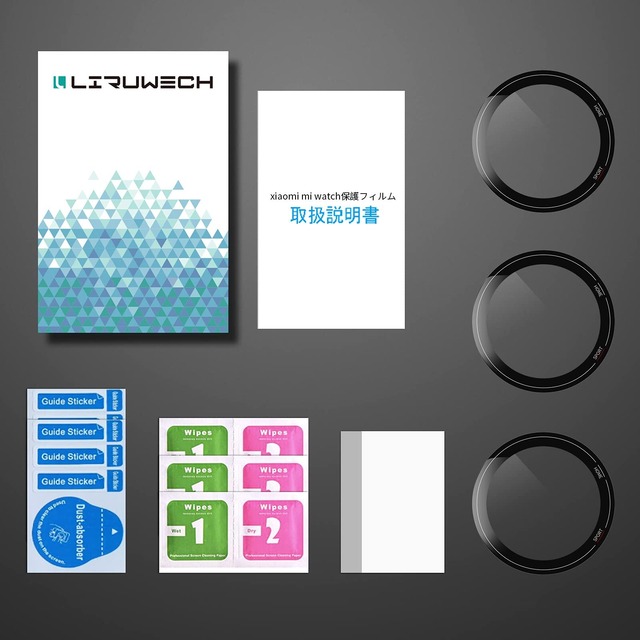 LIRUWECH For Xiaomi Mi Watch フィルム Mi Watch 保護フィルム 全面保護3D曲面シャオミ Mi Watch カバー PET複合材 炭素繊維 高透過率 耐指紋 硬度9H シャオミ Mi Watch 用 フィルム Mi Watch アクセサリー(3枚、高光沢)