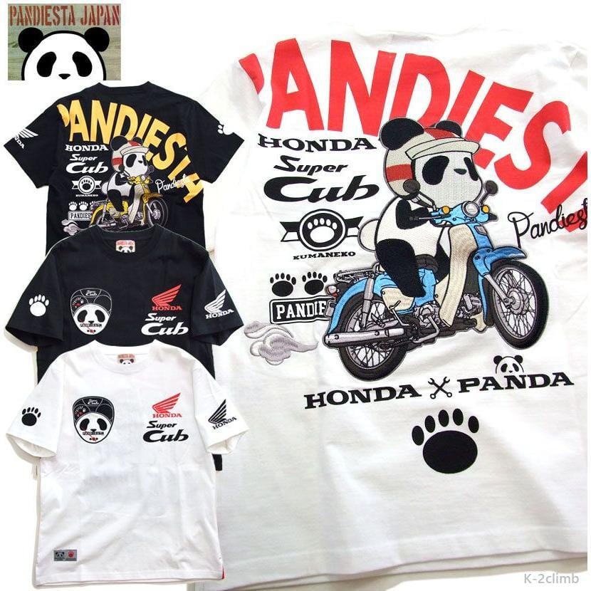 ホンダ×パンディエスタ 公式コラボ 半袖Tシャツ HONDA スーパーカブ 523503 日本の名車 SUPER CUB 刺繍とプリントで豪華な1枚  メンズtシャツ カットソー k2select2020