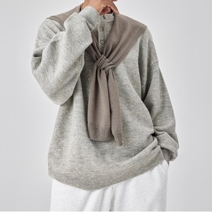 シンプルヘンリーネックニット　938