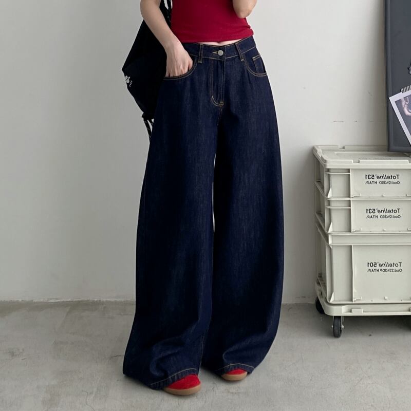 ワイドレッグデニムパンツ 00135