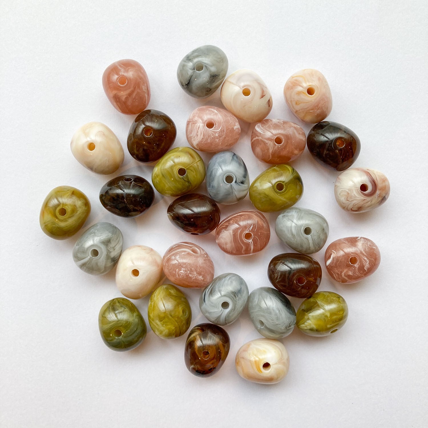 いびつマーブルビーズ | Dua-アクセサリーパーツショップ