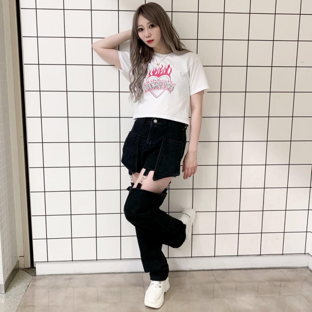 55%OFF】FIRE HEART ショート丈Tシャツ | VOLCAN&APHRODITE