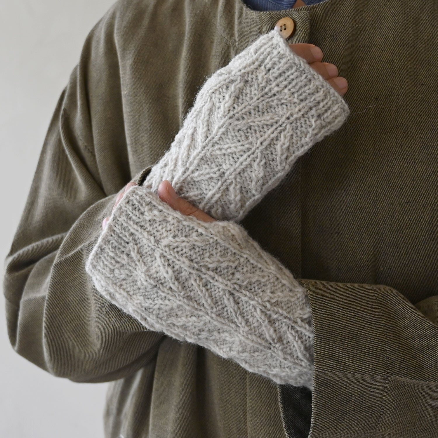 【sisam】コモレビアームウォーマー|ノンミュールシングウール × コットン