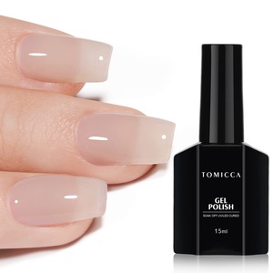 【人気】TOMICCA ジェルネイル シアーカラージェル 単色 15ml UV/LED対応 初心者＆プロ適用 ポリッシュタイプ セルフネイル (ライトグレー)