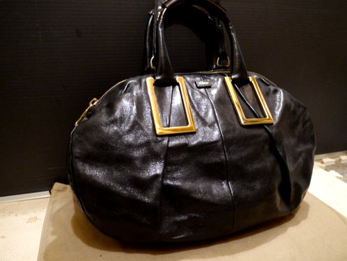 レア◆Chloe クロエ エテル 2way レザー トート ハンド バッグ 黒◆