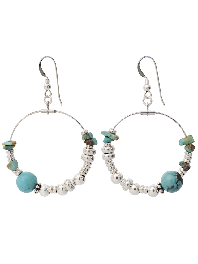 Turquoise Circle Earrings (ピアス仕様)