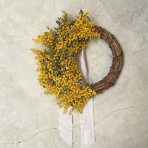 hiba  "Mimosa half wreath" ミモザハーフリース