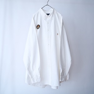 Dead stock " Ralph Lauren " wappen design white shirt