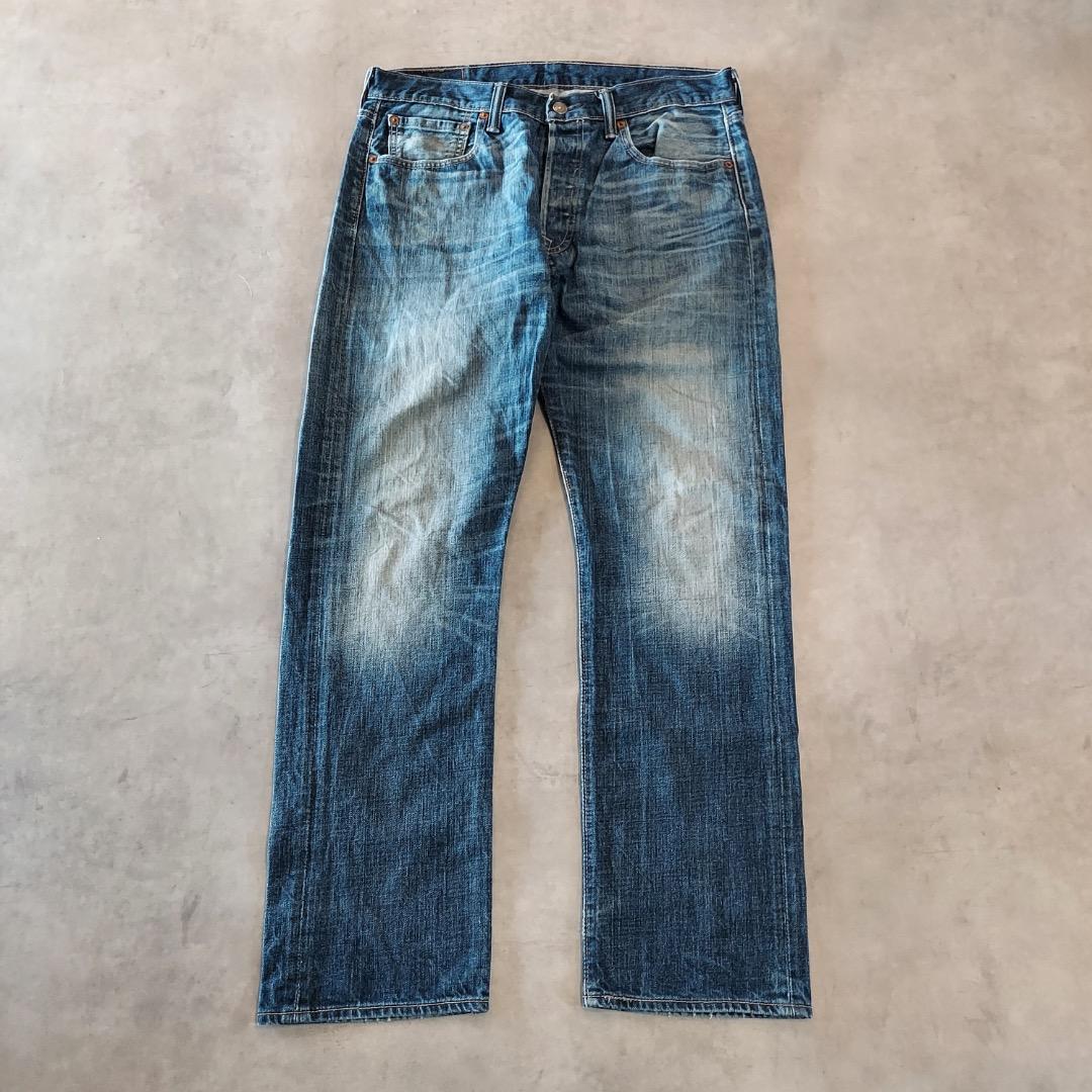 リーバイス501 Levis W33 デニム 青 古着 鬼ヒゲ 21052