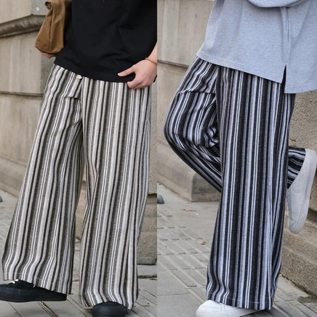 レトロ縞模様涼しいパンツ