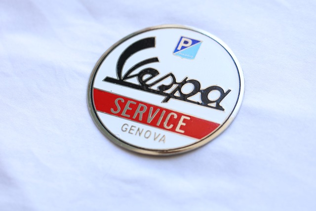 「Vespa SERVICE GENOVA　スティール・プレート　社外品」