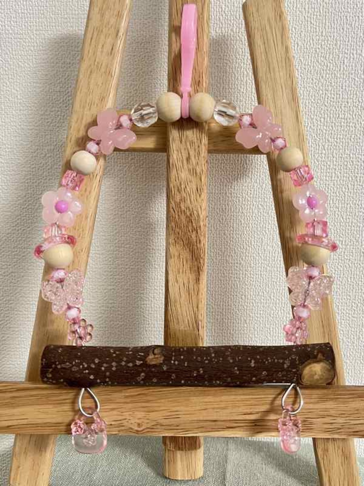 MIRAI-UP Bird+ オリジナル 小鳥のブランコ(M)　 栗の木 ブランコ　 ピンク系