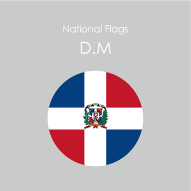 円形国旗ステッカー「ドミニカ共和国」