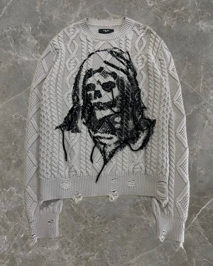 "AMIRI 22AW" Wes Lang collaboration Solar Kings design knit
