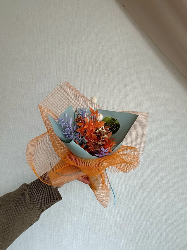 ‘母の日‘ rapping mini bouquet  （orange）