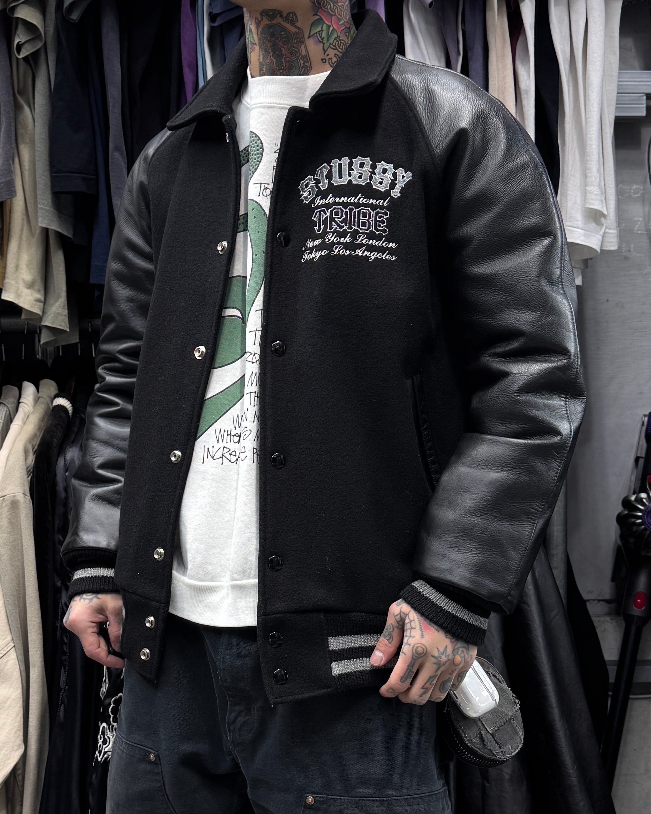 00's old stussy Varsity Jacket “25th Anniversary” “スタジャン” “25