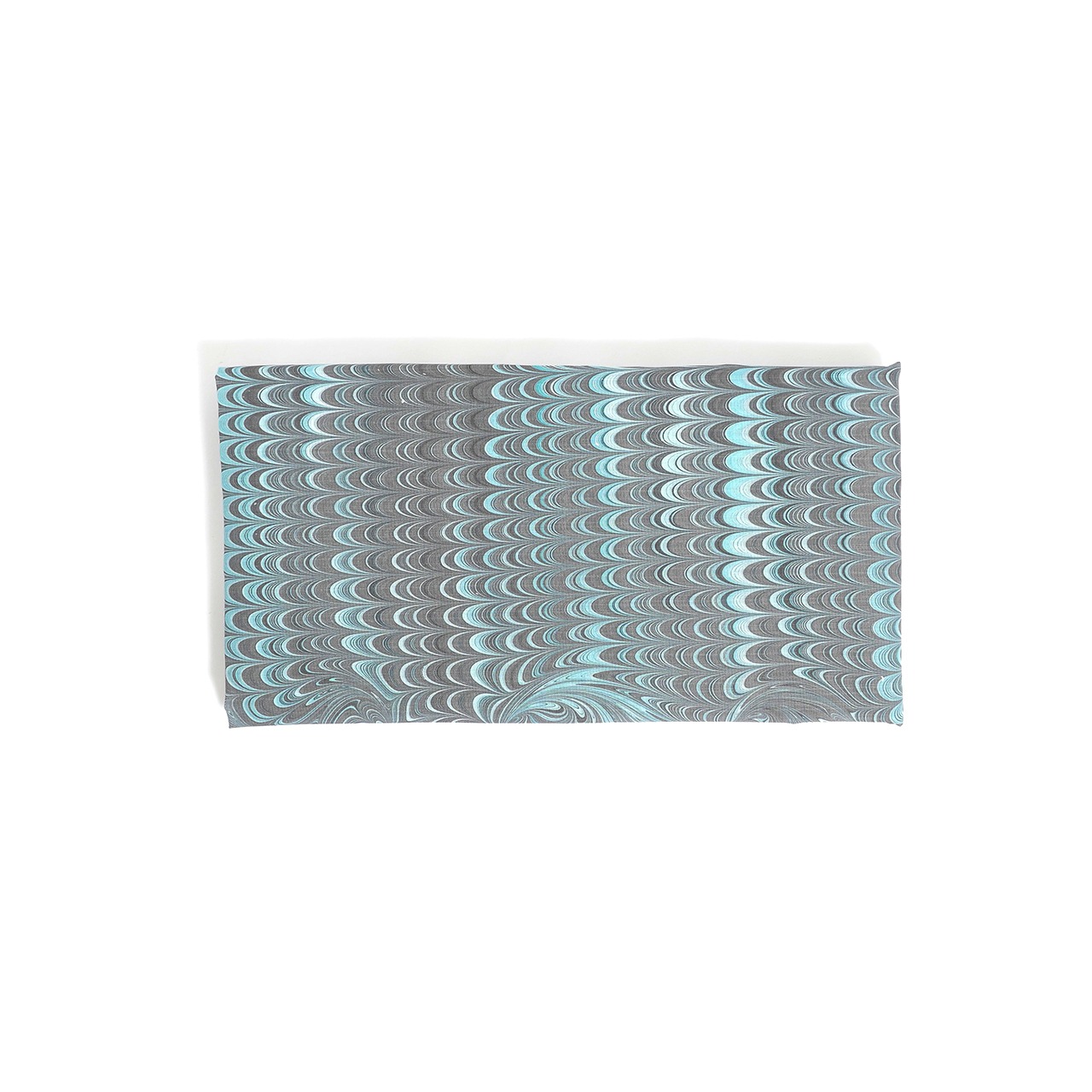 ❤︎suminagashiリバーシブル半巾帯  ハート墨流し［漆黒ブラック×ティファニーブルー　ピーコック×マーブル］ハートチェーン