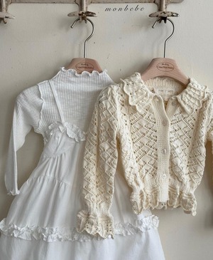 No.27 即納商品) monbebe レースカーディガン Freesize