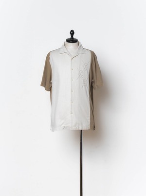 Silk×Cotton Colorblock Short Sleeve Shirt