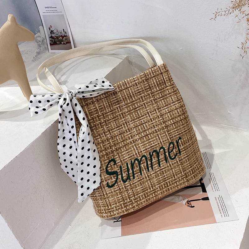 夏の小さなバッグ女性バッグ2020新しい潮ネット赤ファッションストローショルダーバッグins eignスタイルポータブルバケットバッグ Tiancai_Wing_Bag2352613