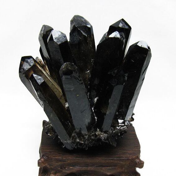 モリオン クラスター 黒水晶 原石 台座付属 一点物 182-8422