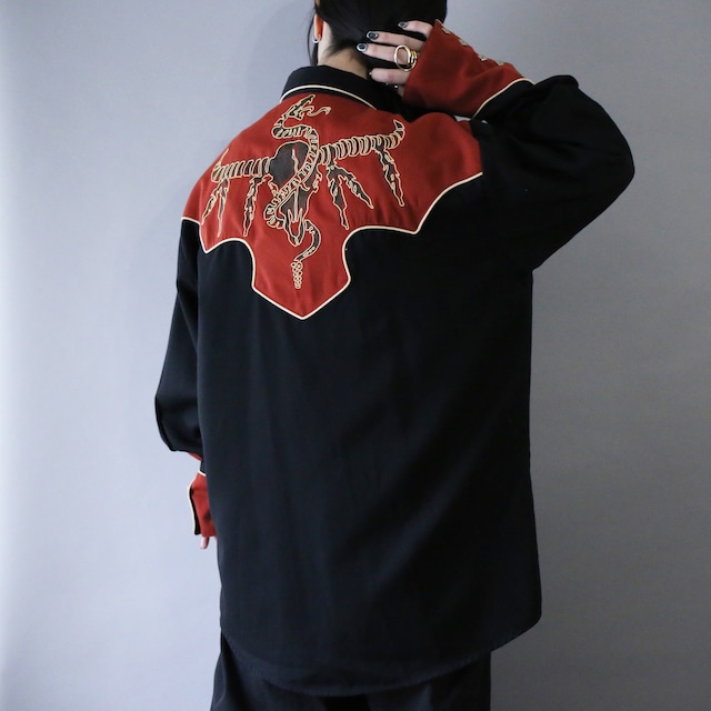 "刺繍" back design over silhouette special western shirt