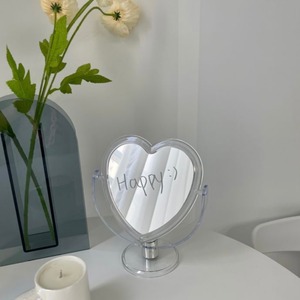 heart acryl stand mirror / ハート アクリル スタンド ミラー 卓上 鏡 韓国 インテリア 雑貨