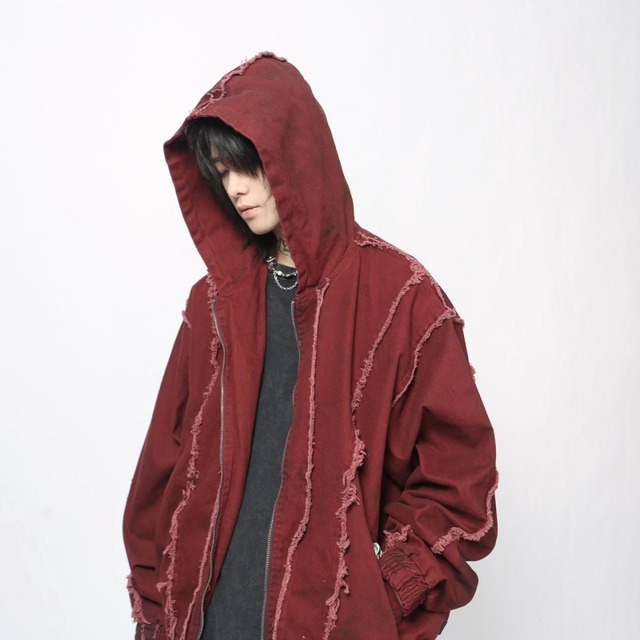 MZSTUDIOスプレーダメージ切り替えフーディージャケット