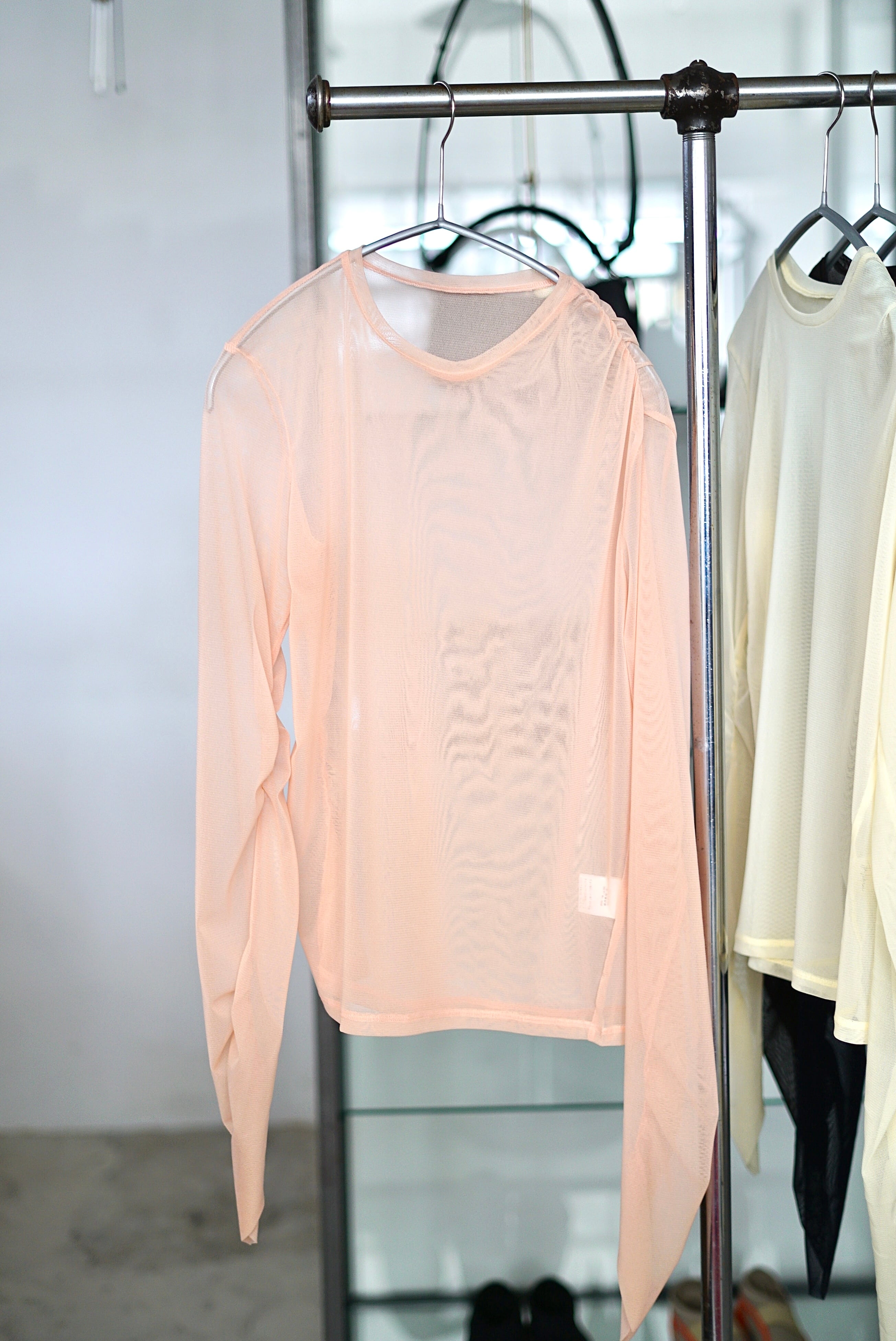 JUN MIKAMI / POWER NET LONG SLEEVE (LEMON CURD, SHELL PINK