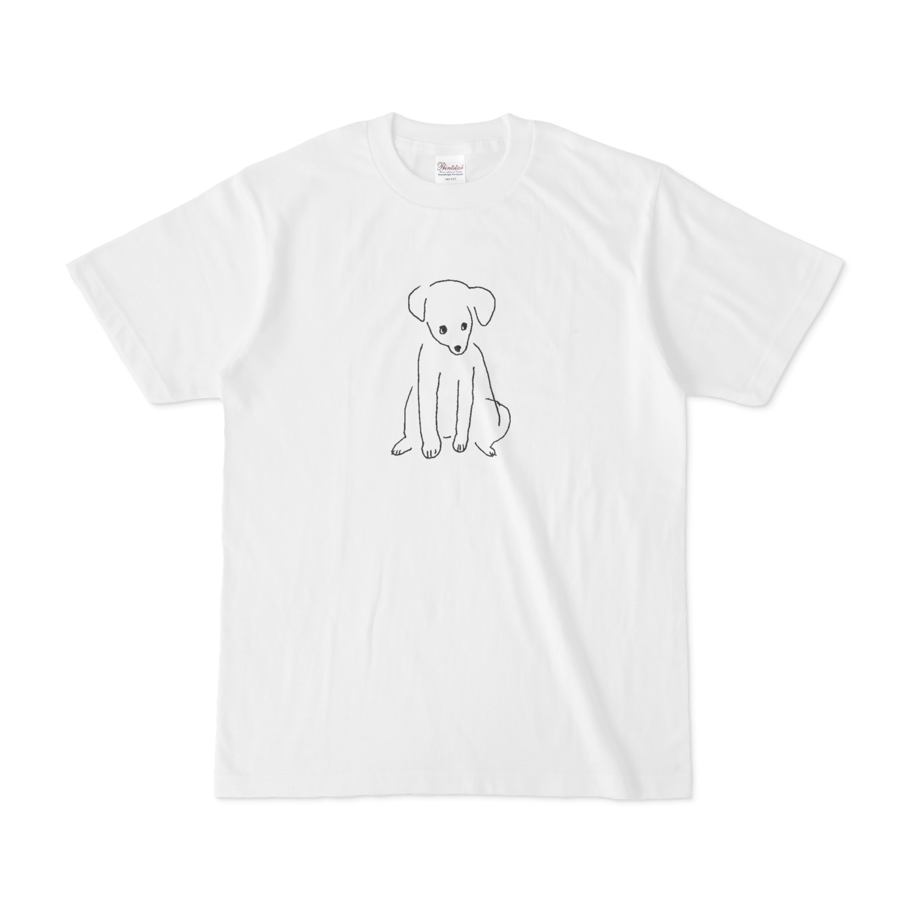 おすわり犬tシャツ 白 はやしはるか ニマニマ おすわり犬tシャツ 白 はやしはるか ニマニマ