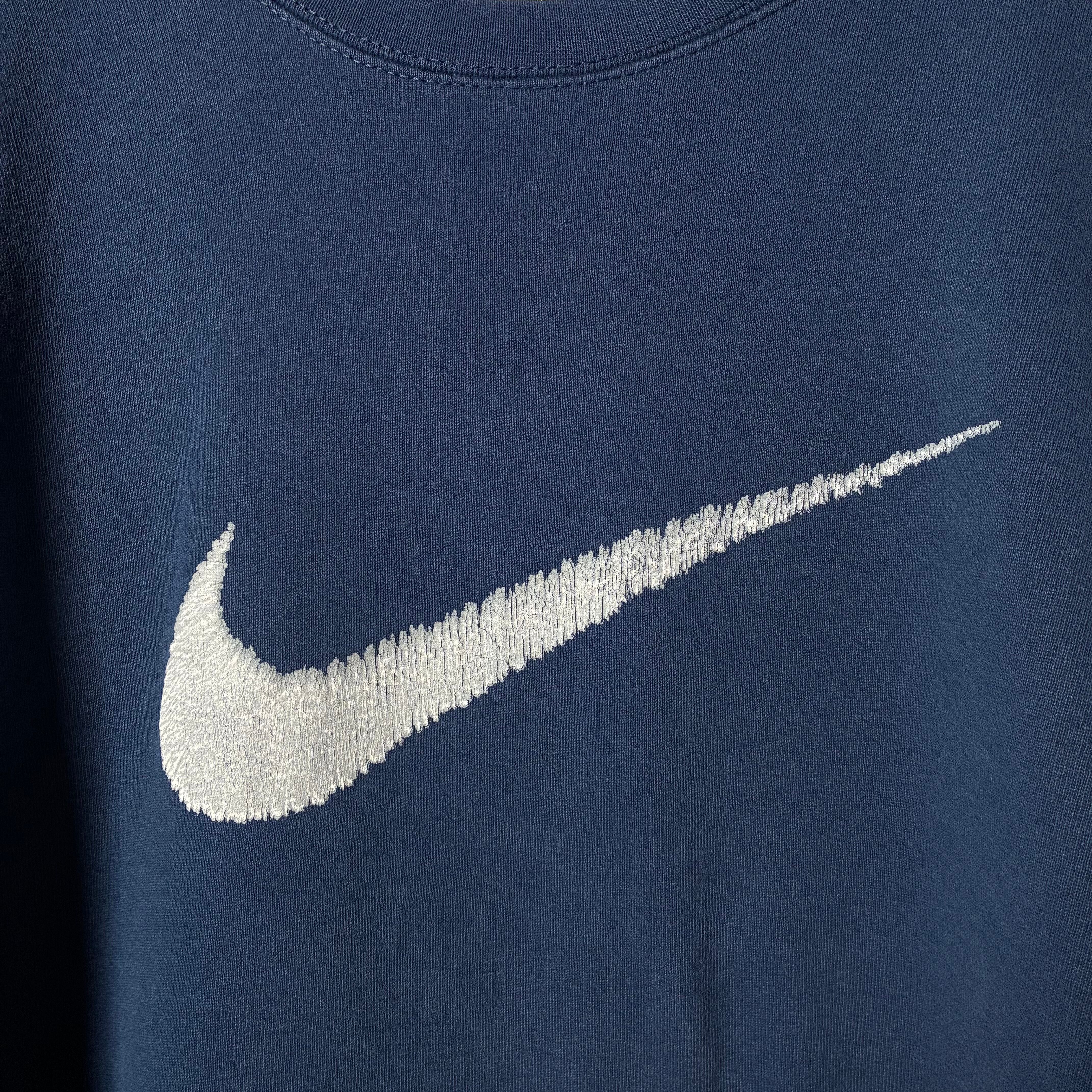 90s USA製 NIKE ロゴスウェット ネイビー ロゴドンナイキ XL | 古着屋