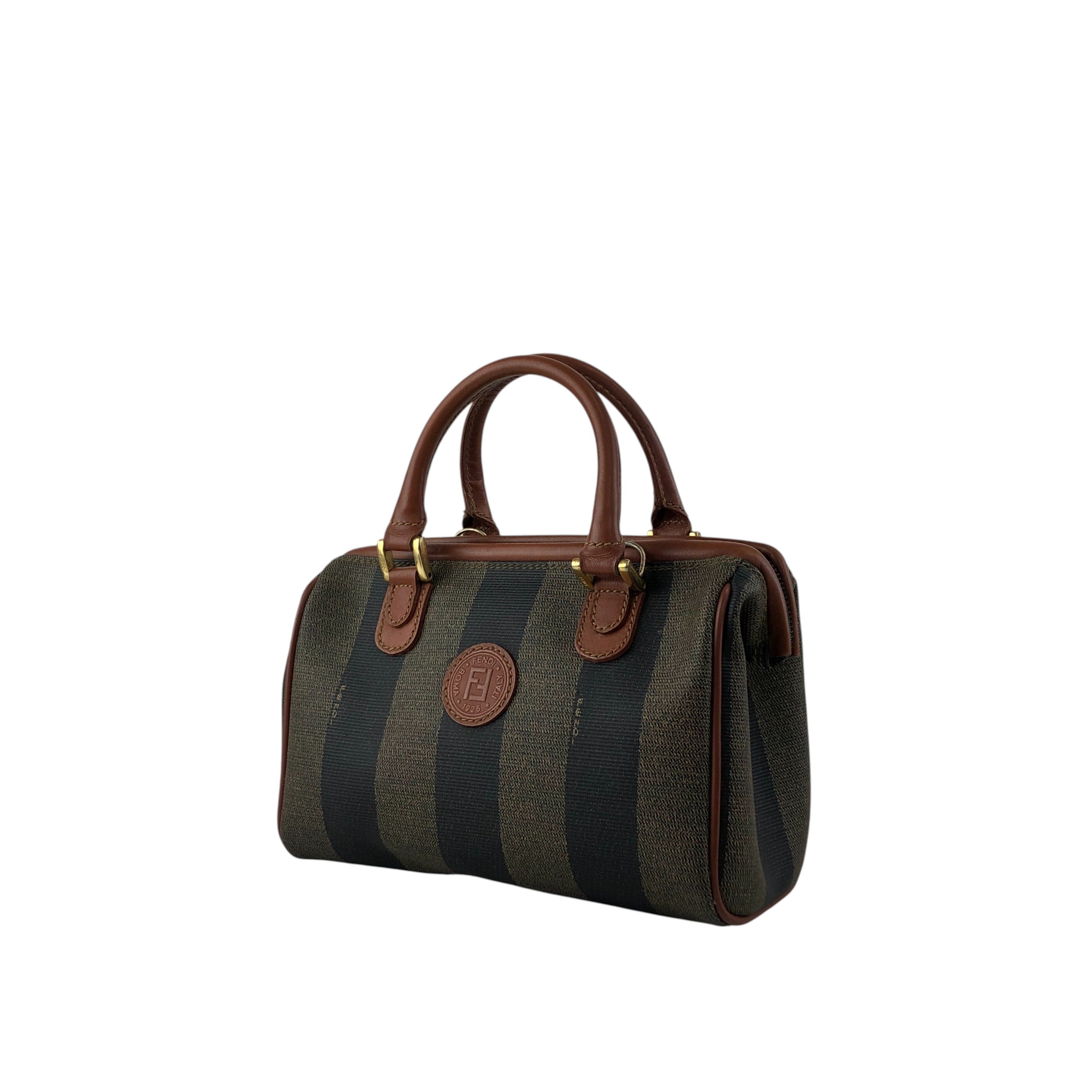 FENDI フェンディ ぺカン ショルダーバッグ ブラウン FFロゴ PVC 2WAY