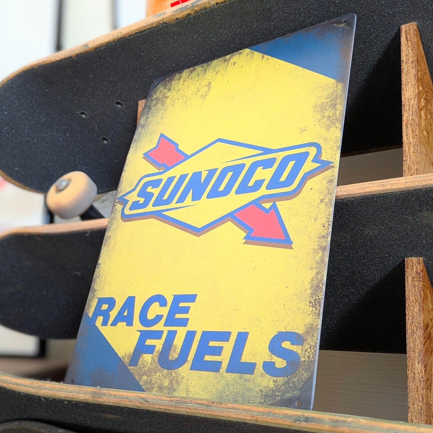 送料無料！ちょうどいいブリキ看板 【 SUNOCO（スノコ）】オイル・燃料