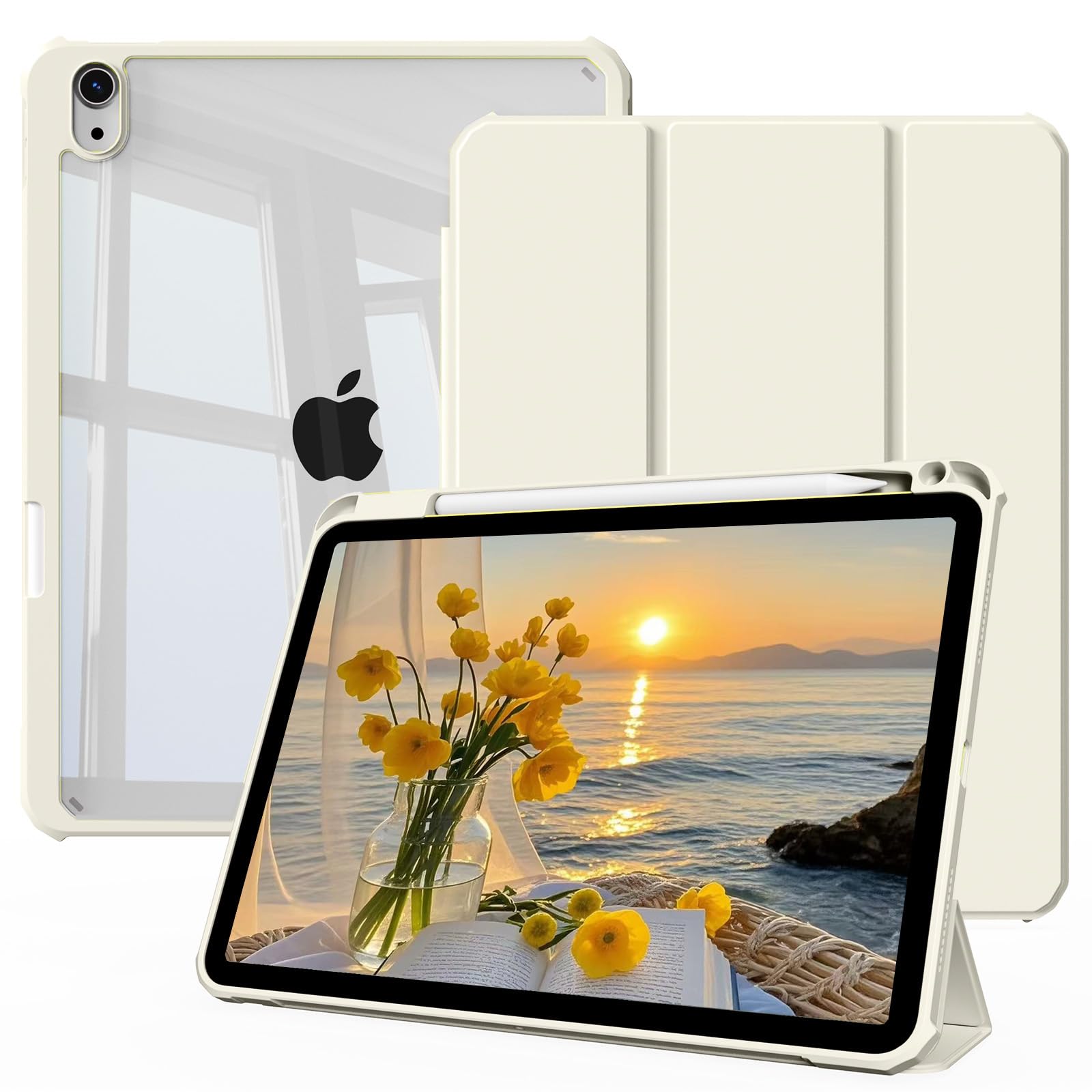 BQDIYOO iPadケース (A16) 第11世代 11インチ 2025 / 第10世代 10.9インチ 2022対応 クリームホワイト
