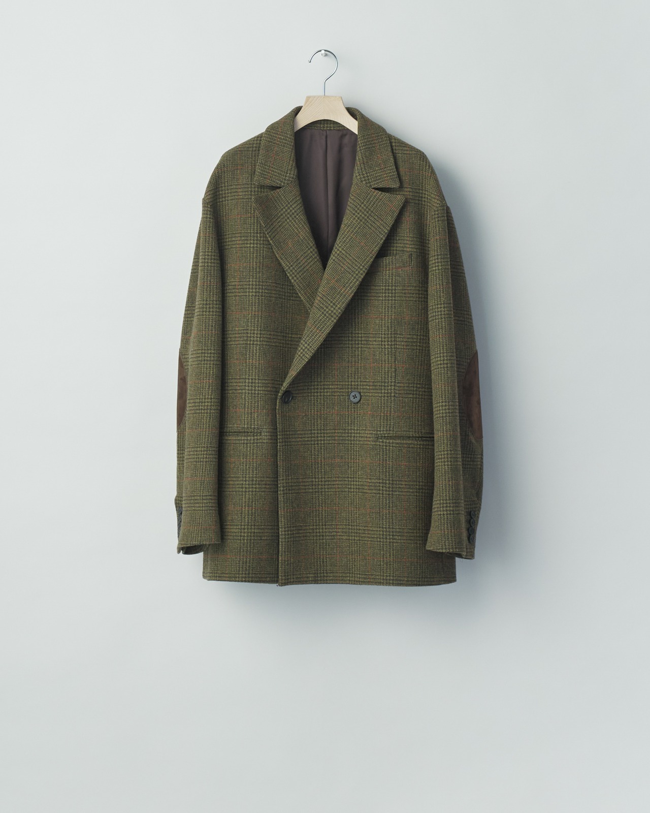 ssstein "BRITISH TWEED OVERSIZED PEAK LAPEL JACKET〔TWEED CHECK〕"