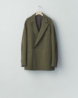 ssstein "BRITISH TWEED OVERSIZED PEAK LAPEL JACKET〔TWEED CHECK〕"
