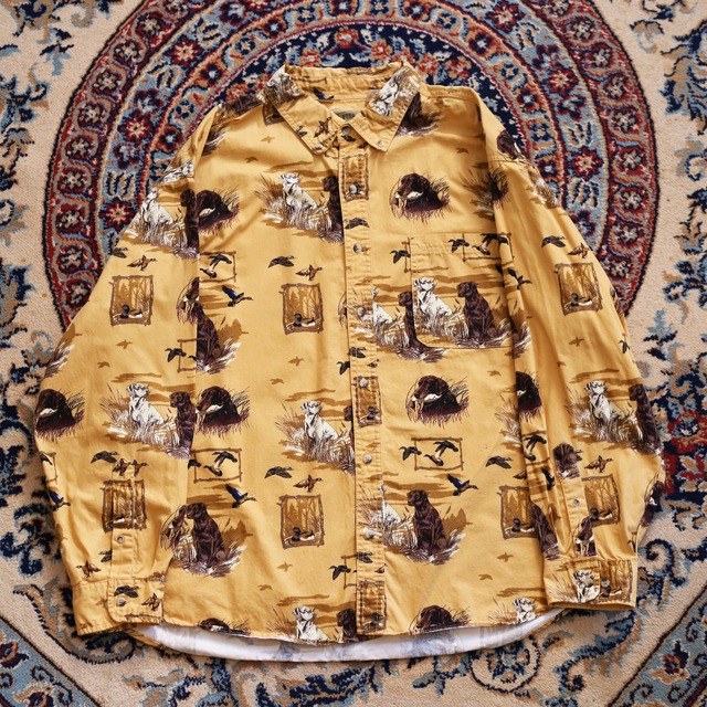 many dog and bird l/s big shirt