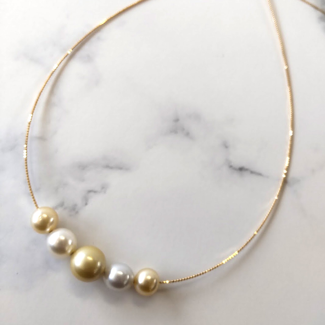 「ゴールドの美しさ」白蝶真珠　K18ネックレス