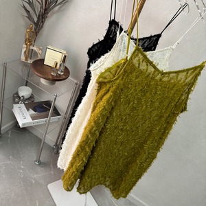 sheer fringe camisole OP【Mustard】