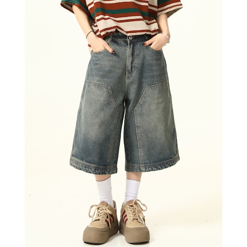 washed cropped denim　ウォッシュドクロップドデニム　J1123