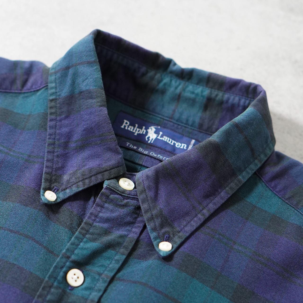 90s Ralph Lauren black watch shirt "The Big Oxford" [L] 古着 - 4