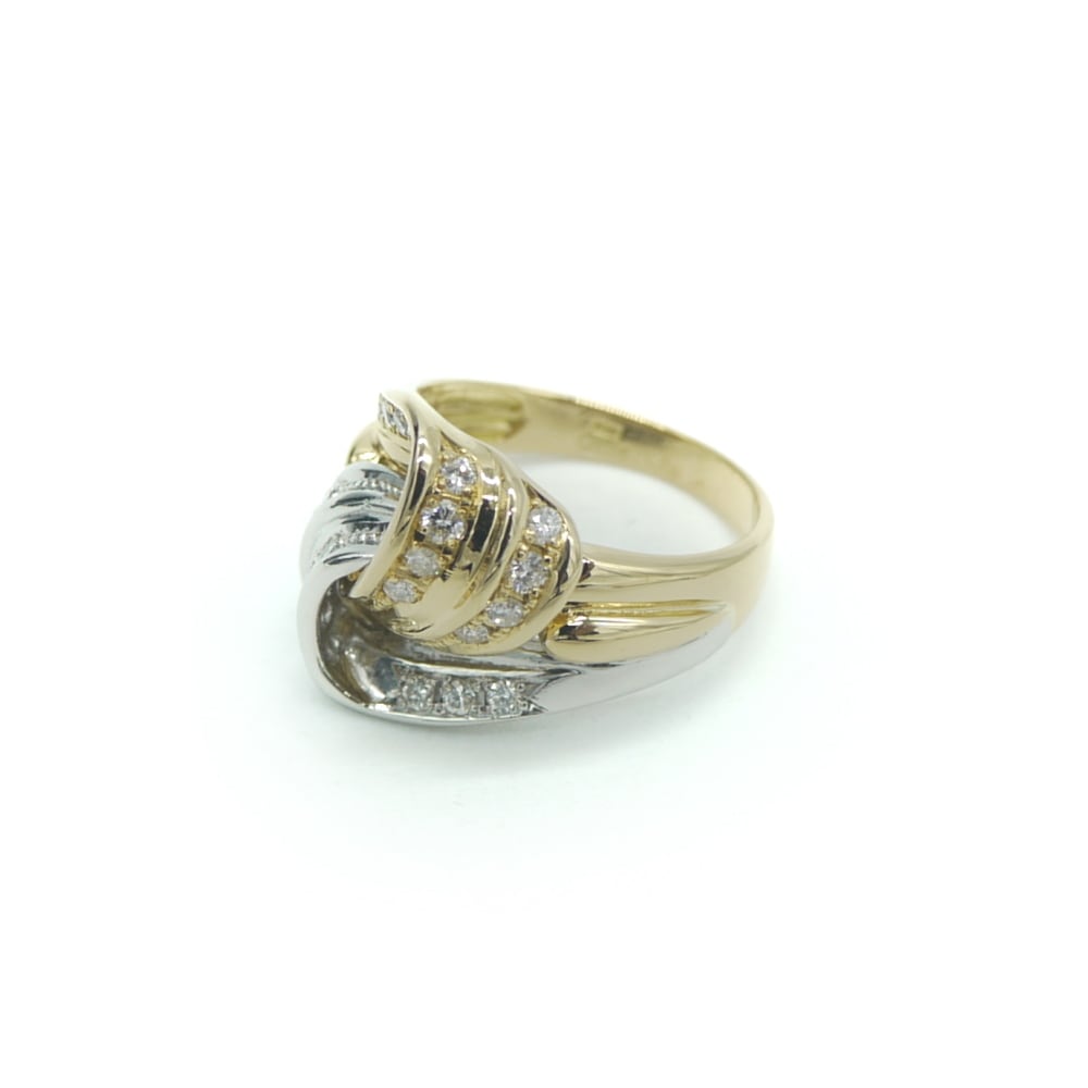 K18/Pt900 ダイヤモンド コンビ デザインリング 18金 プラチナ 指輪 12号 Y01615