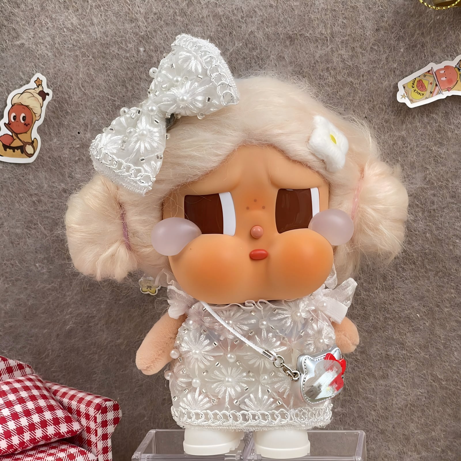 BABYL グッズセット バラ売り不可 Labubu 1-3代/crybaby用 エレガント パールワンピース+ヘア